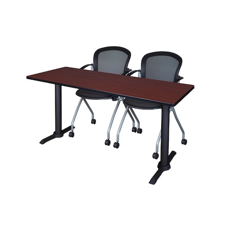 Cain Rectangle Tables > Training Tables > Cain Training Table & Chair Sets, 72 W, 24 L, 29 H, Mahogany MTRCT7224MH23BK
